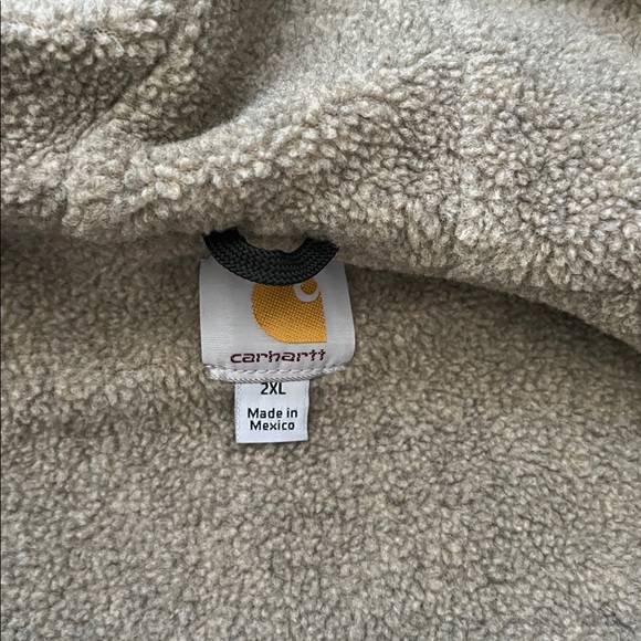 Carhartt Tan Sherpa lined hooded jacket 2XL - Picture 5 of 6